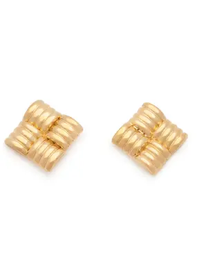 Leah Alexandra Weave Earrings - Gold