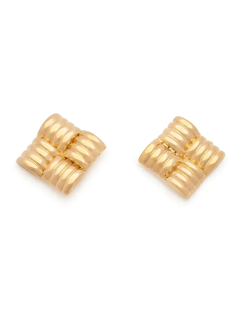 Leah Alexandra Weave Earrings - Gold