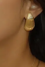 Leah Alexandra Shell Earrings - Gold