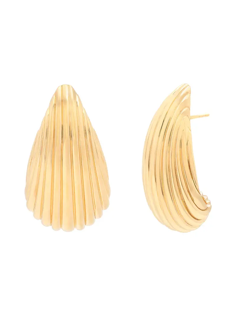 Leah Alexandra Shell Earrings - Gold