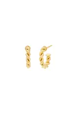Leah Alexandra Mini Twist Hoops - Gold