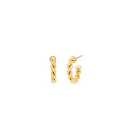 Leah Alexandra Mini Twist Hoops - Gold
