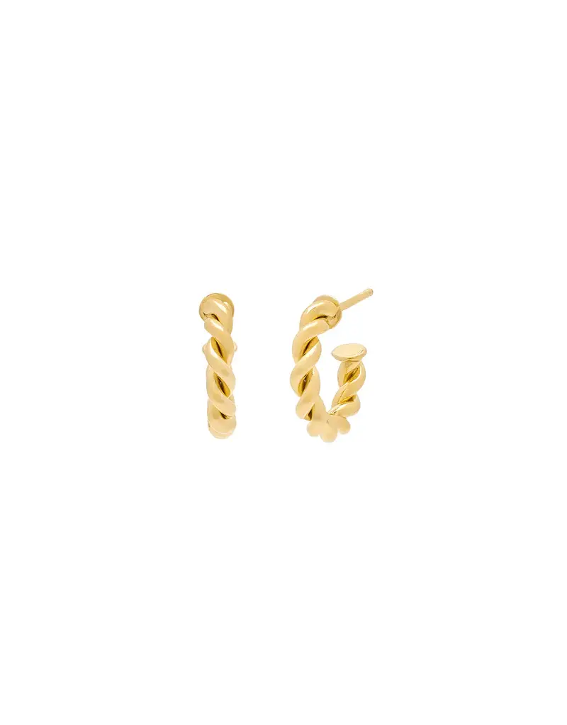 Leah Alexandra Mini Twist Hoops - Gold