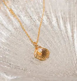 Leah Alexandra Ariel Necklace - Pearl and Gold Fill