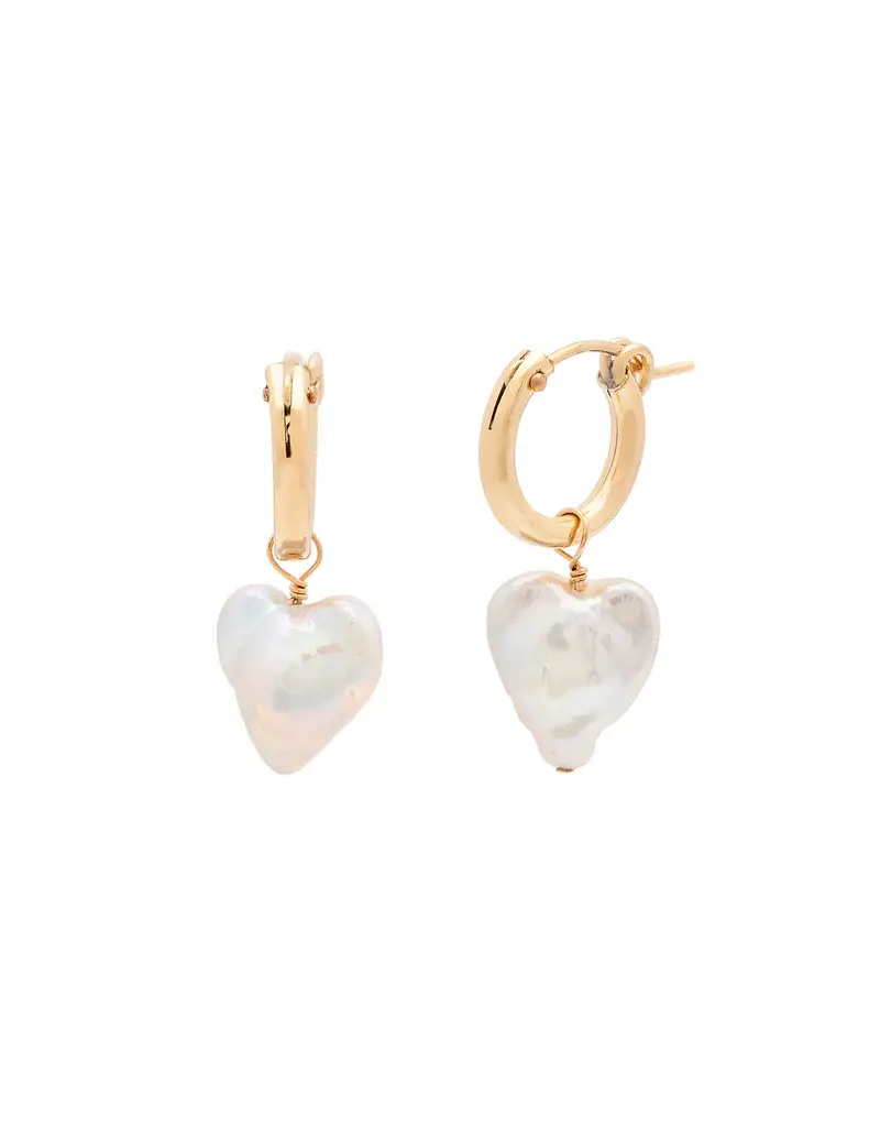 Leah Alexandra Amelia Hoops - Heart Pearl