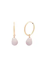 Leah Alexandra Pink Pearl Airlight Hoops