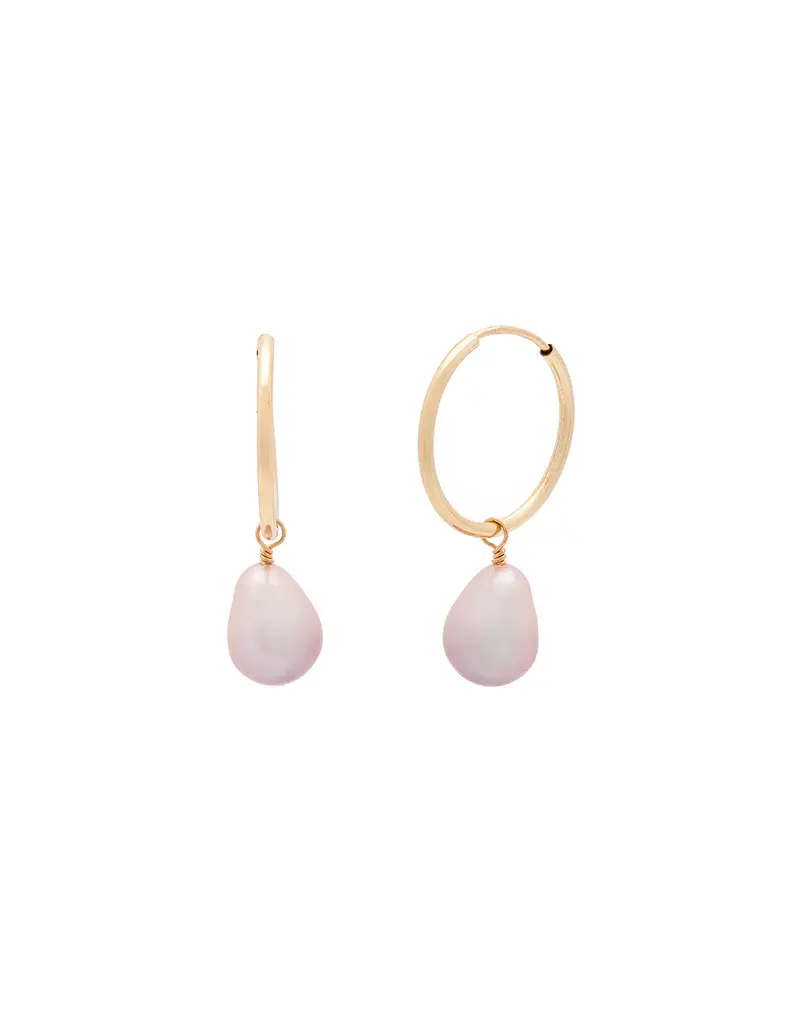 Leah Alexandra Pink Pearl Airlight Hoops