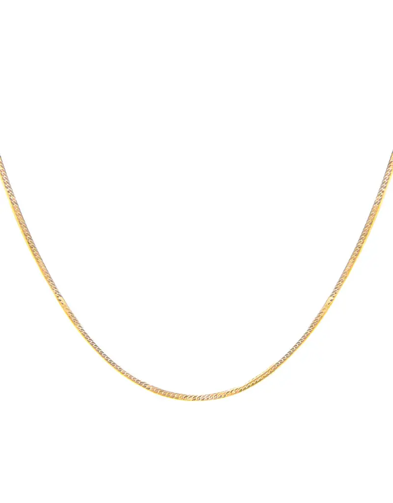 Leah Alexandra Herringbone Chain Necklace 10K Gold
