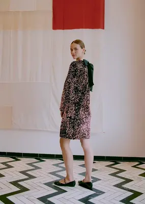 B.Young Paillet Bow Dress in Pink Sequin