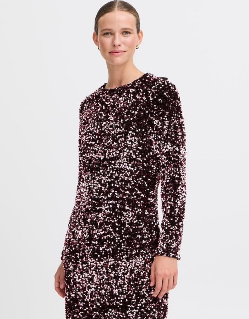 B.Young Paillet Bow Dress in Pink