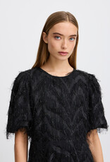 ICHI Charlsti Fringe Open Back Midi Dress