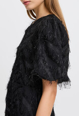 ICHI Charlsti Fringe Open Back Midi Dress