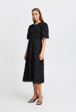ICHI Charlsti Fringe Open Back Midi Dress