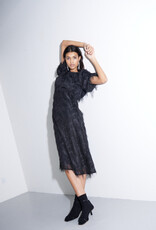 ICHI Charlsti Fringe Open Back Midi Dress
