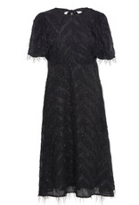 ICHI Charlsti Fringe Open Back Midi Dress