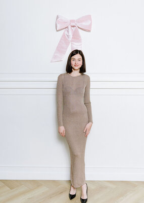 InWear Thani Sheer Ribbed Shimmer Dress