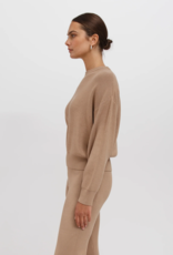 Brunette the Label Olivia Ribbed Knit Crew in Fawn (FINAL SALE)