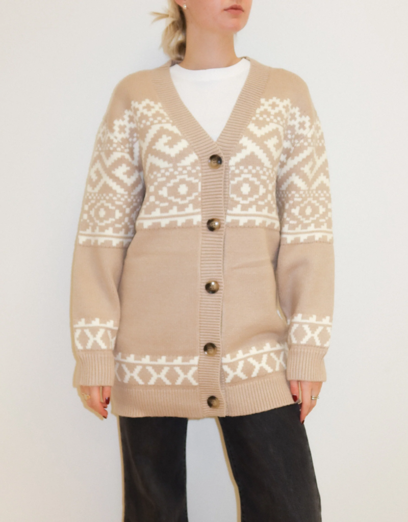 Brunette the Label Fair Isle Cardigan