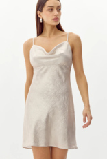Greylin Atrina Metallic Cowl Neck Mini Dress