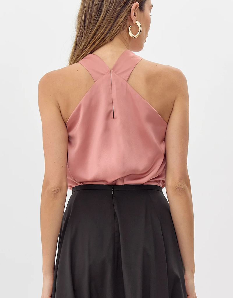 Greylin Lucinda Satin Halter Top