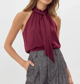 Greylin Nyla Satin Halter Top