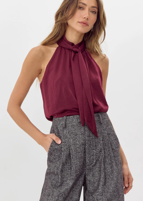 Greylin Nyla Satin Halter Top