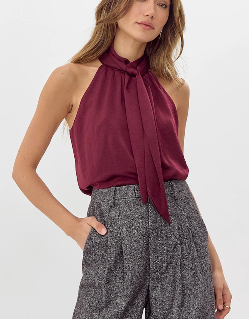 Greylin Nyla Satin Halter Top