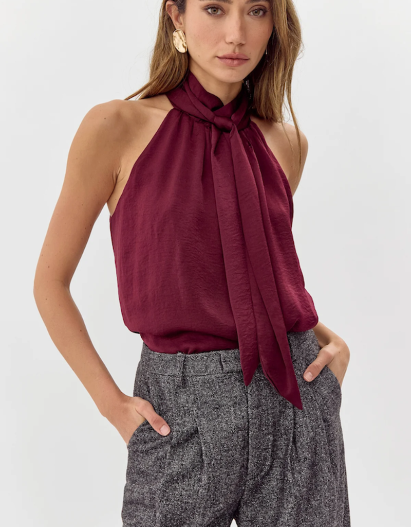 Greylin Nyla Satin Halter Top