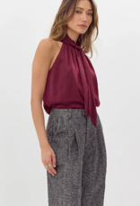 Greylin Nyla Satin Halter Top