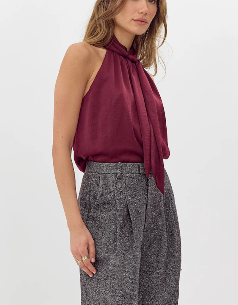 Greylin Nyla Satin Halter Top