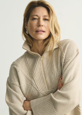 Part Two Mereta Pullover with Gold Zipper