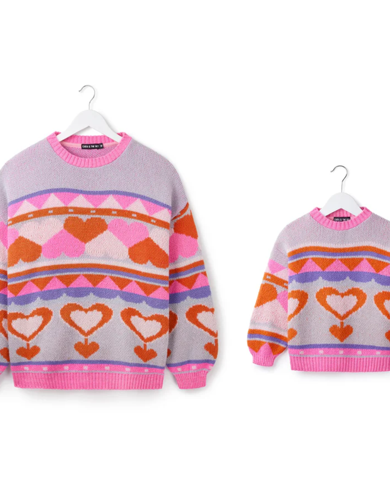 Cara and the Sky Poppy Mini Me Heart Oversized Jumper
