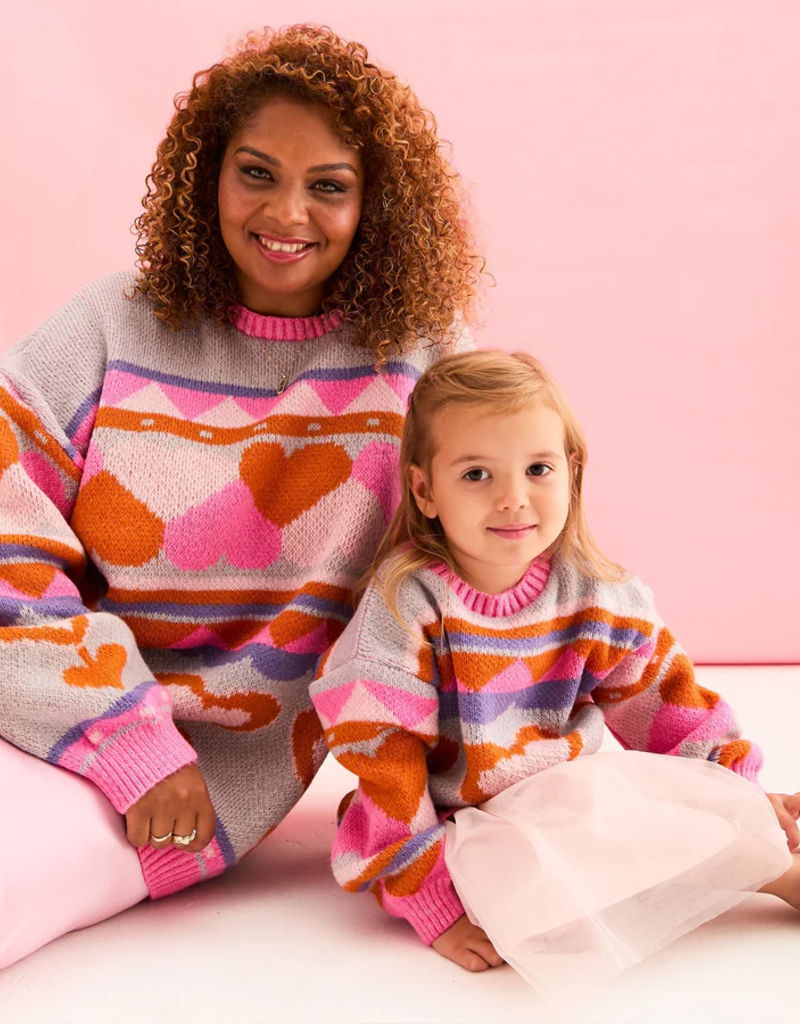 Cara and the Sky Poppy Mini Me Heart Oversized Jumper