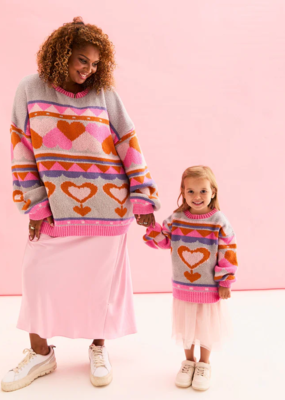 Cara and the Sky Poppy Mini Me Heart Oversized Jumper