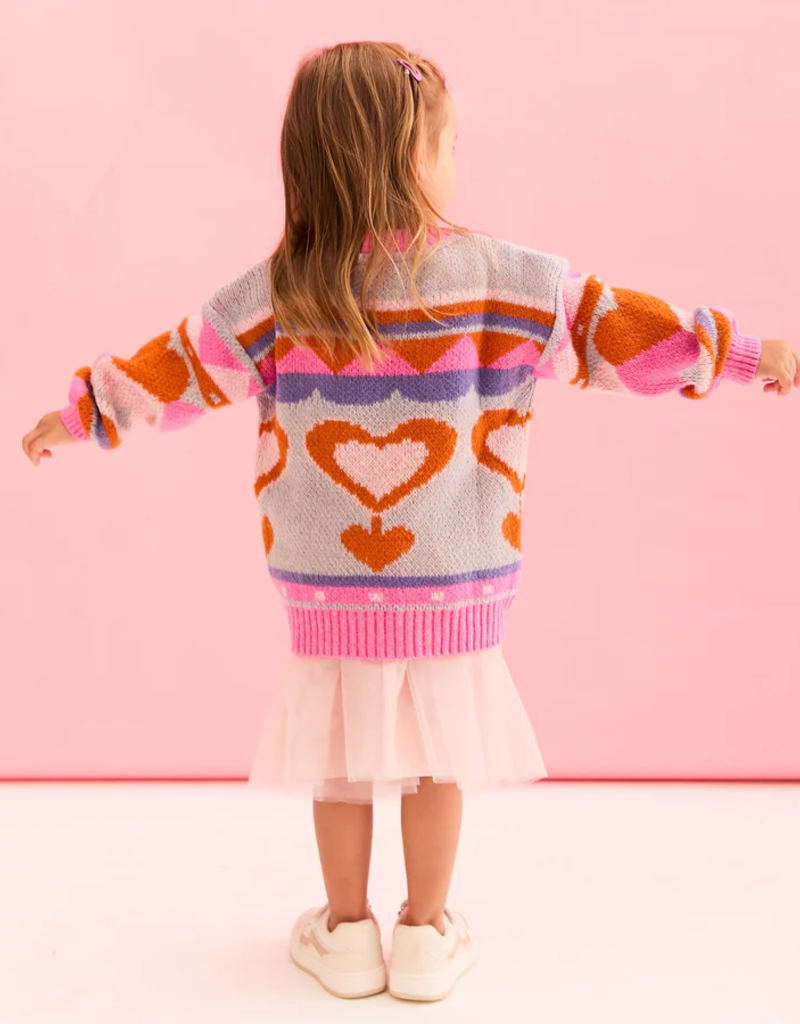 Cara and the Sky Poppy Mini Me Heart Oversized Jumper