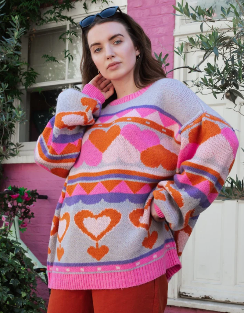 Cara and the Sky Poppy Heart Jumper (FINAL SALE)