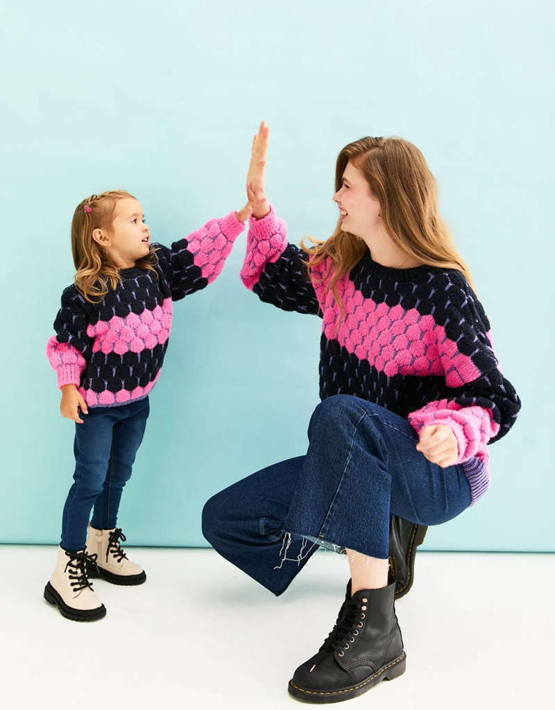 Cara and the Sky Marissa Mini Me Bubble Stitch Stripe Jumper