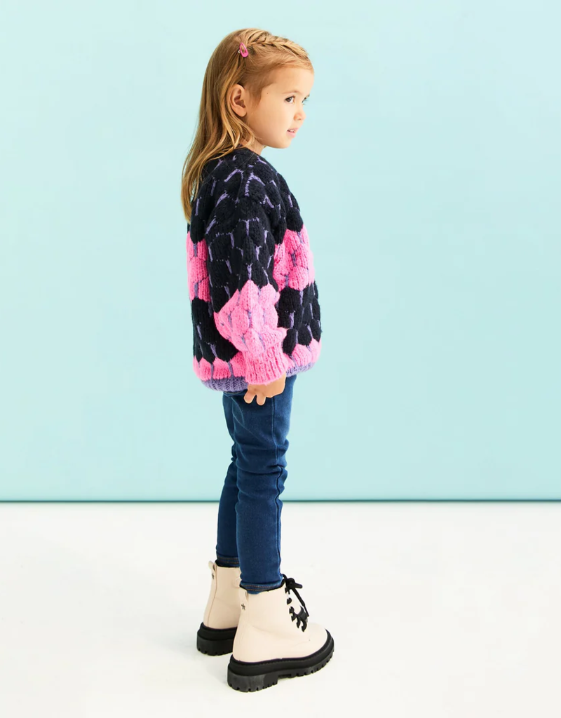 Cara and the Sky Marissa Mini Me Bubble Stitch Stripe Jumper