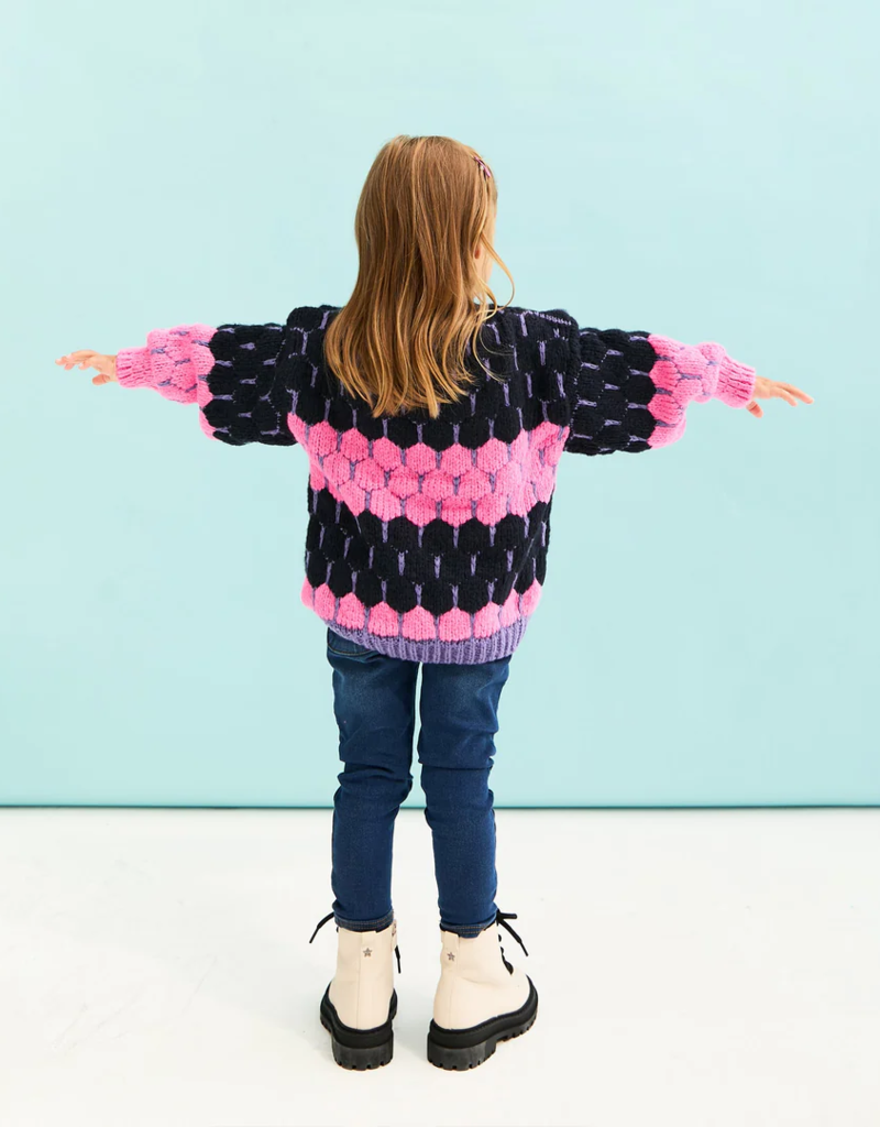 Cara and the Sky Marissa Mini Me Bubble Stitch Stripe Jumper