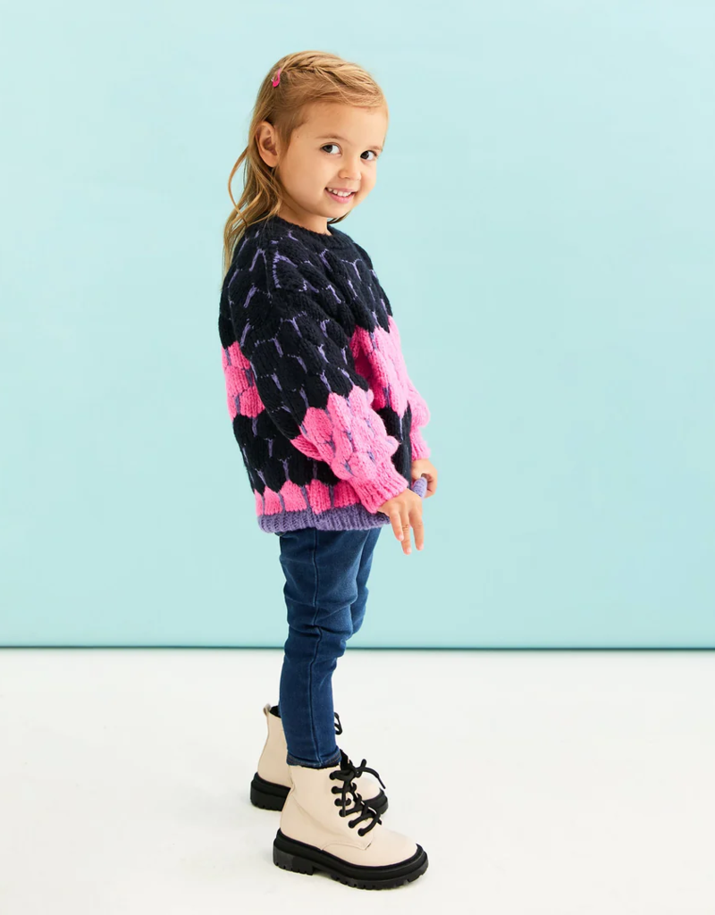 Cara and the Sky Marissa Mini Me Bubble Stitch Stripe Jumper
