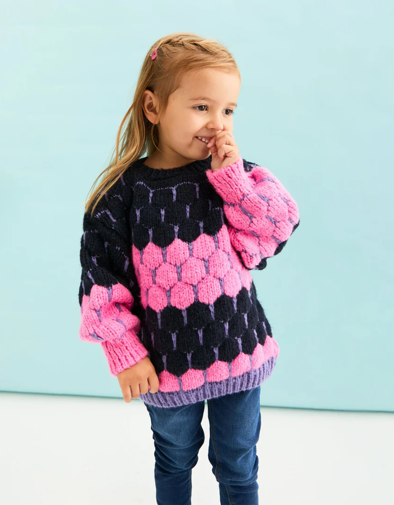 Cara and the Sky Marissa Mini Me Bubble Stitch Stripe Jumper