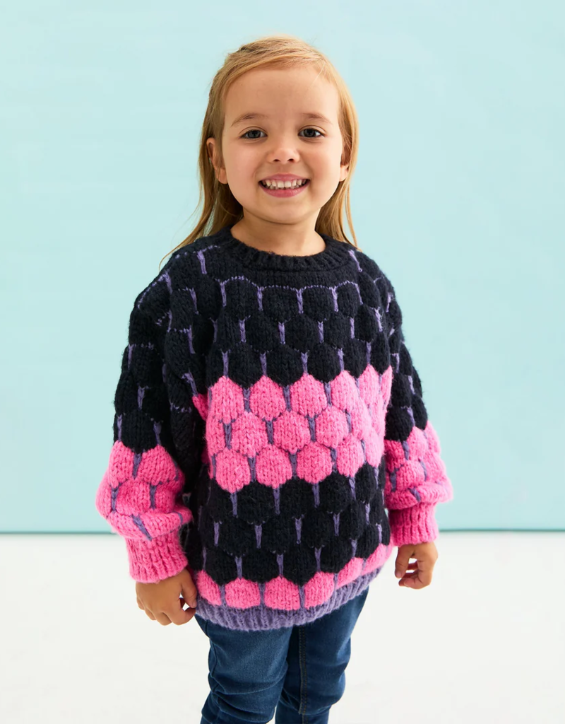 Cara and the Sky Marissa Mini Me Bubble Stitch Stripe Jumper