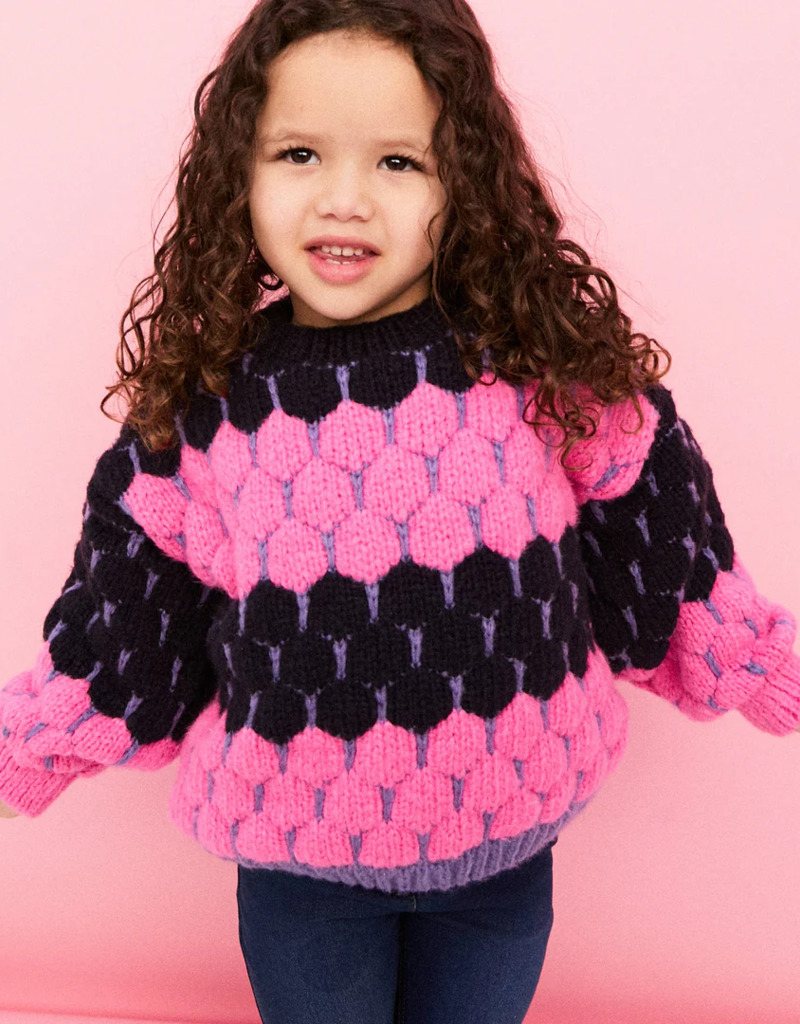 Cara and the Sky Marissa Mini Me Bubble Stitch Stripe Jumper
