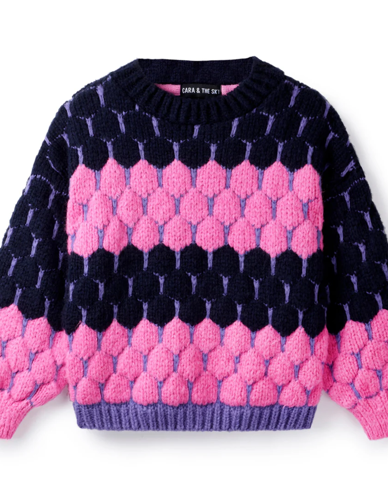 Cara and the Sky Marissa Mini Me Bubble Stitch Stripe Jumper