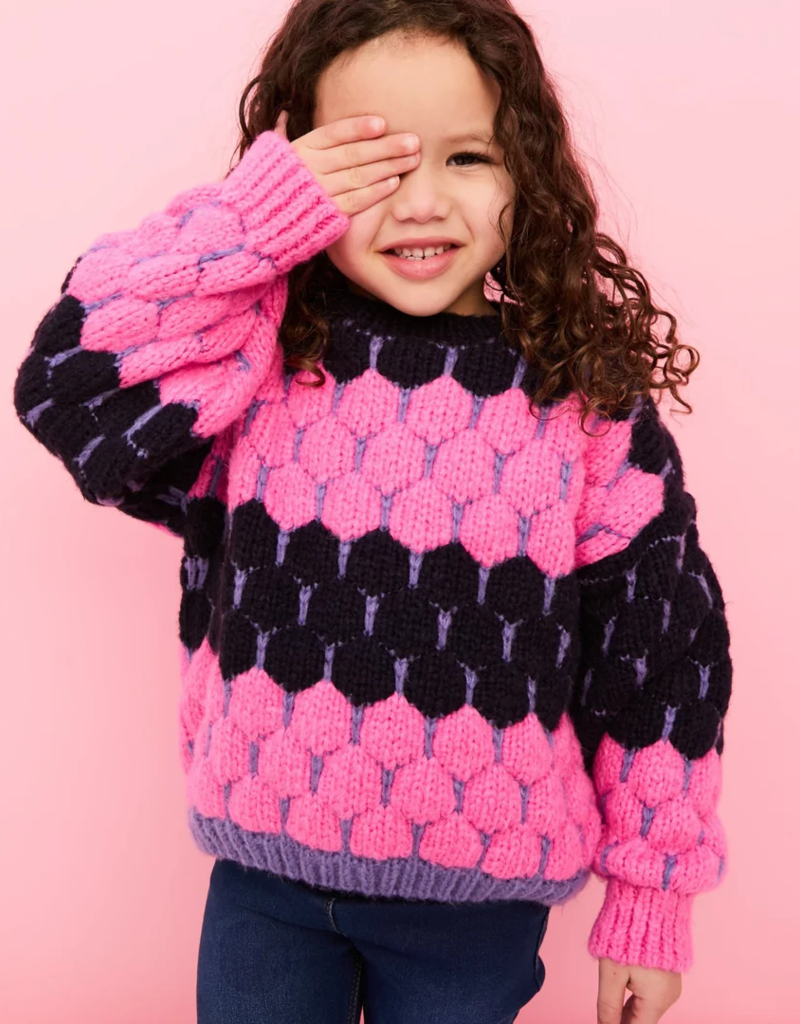 Cara and the Sky Marissa Mini Me Bubble Stitch Stripe Jumper