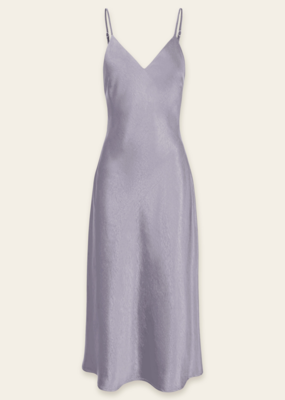 Dress Forum Ramiel Satin Bias Cut Slip Dress in Ice Lavender