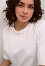 Kaffe Ivana Organic Cotton T-Shirt with Embellished Collar