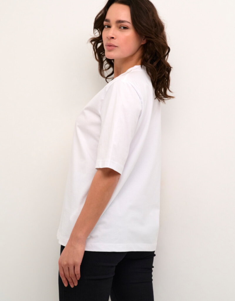 Kaffe Ivana Organic Cotton T-Shirt with Embellished Collar