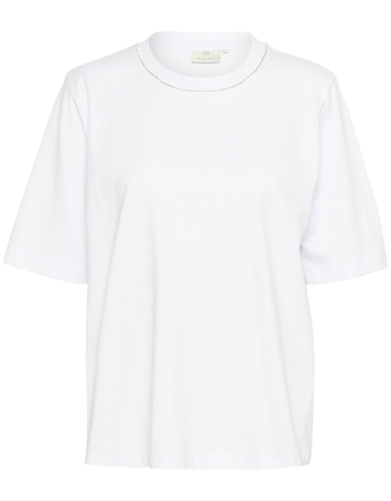 Kaffe Ivana Organic Cotton T-Shirt with Embellished Collar