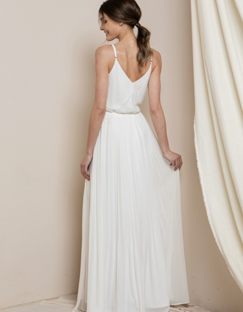 Soieblu Sequoia Sequin Wrap Dress in Ivory